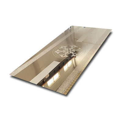 Διακοσμητικό φύλλο από ανοξείδωτο ατσάλι 1500mm χρυσού χρώματος για καμπίνες ανελκυστήρων