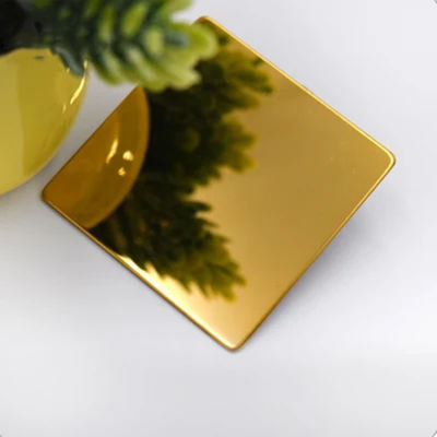 Ο χρυσός ντυμένος χρώμα καθρέφτης φύλλων ανοξείδωτου τιτανίου τελειώνει προσαρμόζει το μέγεθος