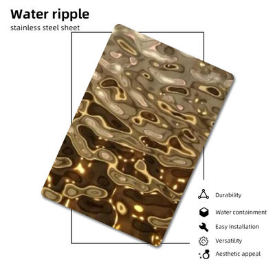 Χρυσό φύλλο 0.3mm ανοξείδωτου κυματισμών νερού χρώματος CHAMPAGNE πάχος 0.4mm