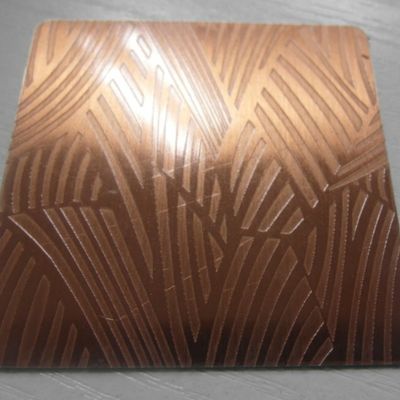 Χρυσό καθρέφτη χαραγμένο τελικό μοτίβο φύλλο από ανοξείδωτο χάλυβα 0,9mm Για διακόσμηση KTV