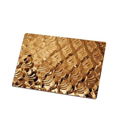 1.5mm πάχος Χρυσό φύλλο από ανοξείδωτο χάλυβα 4 * 8 Ft χαραγμένο μοτίβο εκτυπωμένη τελική