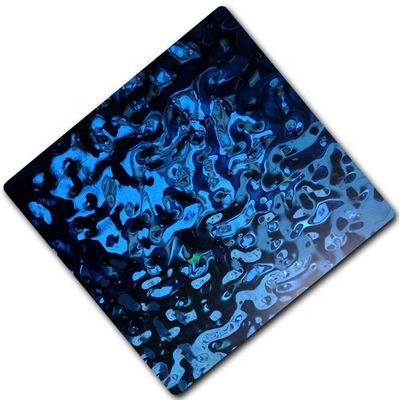 Φύλλα από ανοξείδωτο χάλυβα κατασκευαστές pvd χρώματα επίστρωσης σαφείρι μπλε μικρά φύλλα κυματισμού νερού από ανοξείδωτο χάλυβα