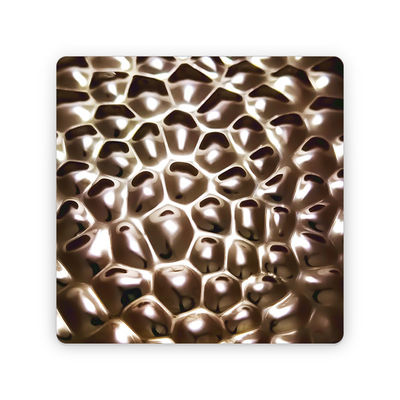 Τύπος 304 2B/BA φινίρισμα 0,8 mm Δάχος Ripple Honeycomb υφή από ανοξείδωτο χάλυβα αδιάβροχη μεταλλική πλάκα