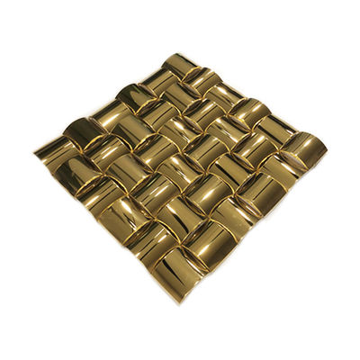 τρισδιάστατο αψίδων μορφής μέταλλο 30X30MM κεραμιδιών μωσαϊκών ανοξείδωτου καθρεφτών χρυσό