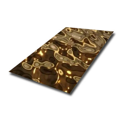 καλή τιμή Χρυσό φύλλο 0.3mm ανοξείδωτου κυματισμών νερού χρώματος CHAMPAGNE πάχος 0.4mm σε απευθείας σύνδεση
