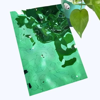 καλή τιμή 304 καθρέφτης πάχους 0,6mm PVD πράσινο χρώμα χαλκό από ανοξείδωτο χάλυβα νερό κυματισμό πάτωμα από ανοξείδωτο χάλυβα σε απευθείας σύνδεση
