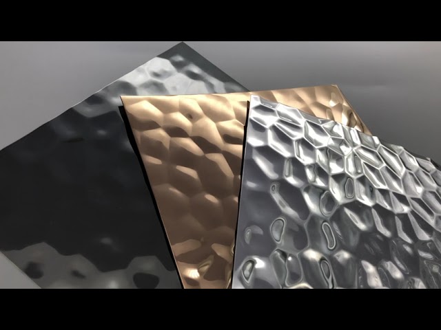 εταιρικά βίντεο Περίπου Water Ripple Stainless Steel Plate 3d Design Hammer Panel Decorative Stainless Steel Sheet 4x8