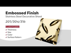 201 304 Χρυσό χρώμα επικαλυμμένο 3MM 2MM επιφάνεια σφραγίσματος αντιγλιστρούμενο ανοξείδωτο χάλυβα τετράγωνη πλάκα